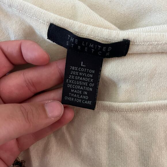 Vtg Y2K 2000s Floral Embroidered Knit Tank Top Sz L Boho - Picture 5 of 6